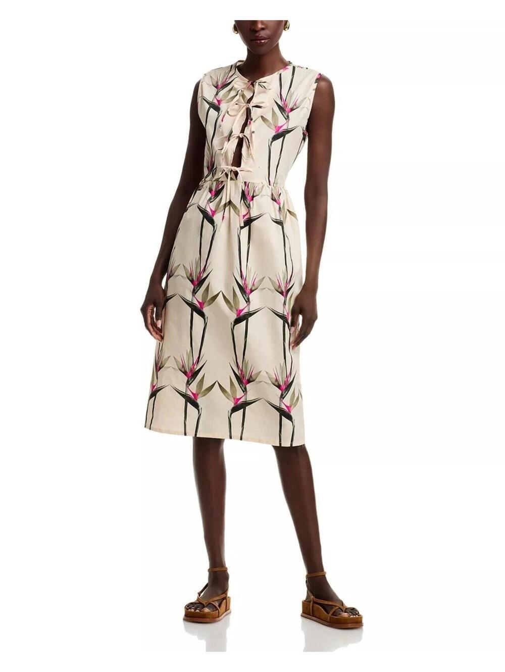 245$ THE LULO PROJECT Hortensia Dress Sleeveless Birds of Paradise Size XS Ivory